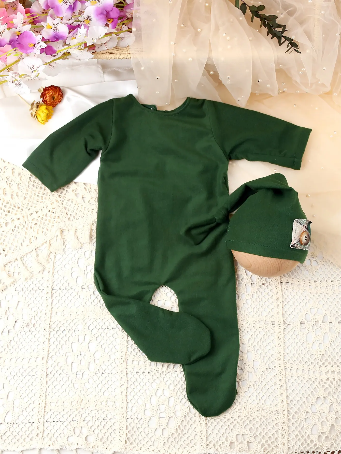 2 Pieces Set Newborn Christmas Clothes Plaid Patch Pocket Infant Photography Outfit Baby Boy Shooting  Jumpsuit