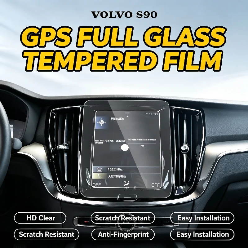 For 17-21 Volvo S90 9-inch navigation screen full glass tempered film car center console screen anti-scratch protective film