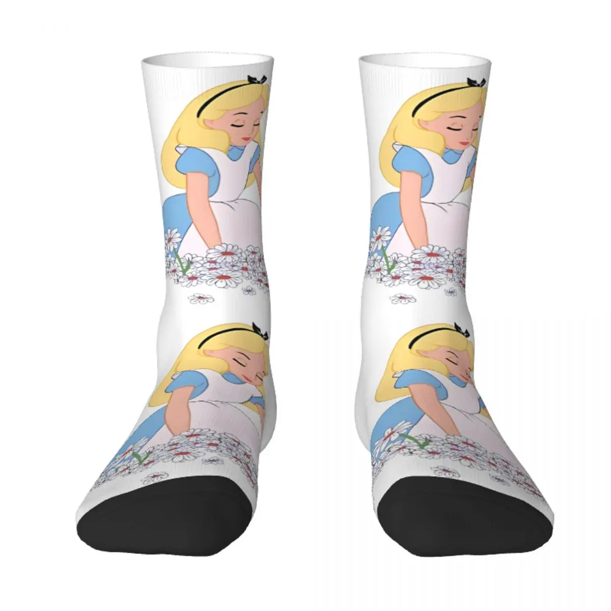 Alice In Wonderland Socks Autumn Stockings Funny Women Men Medium Soft Socks Graphic Climbing Anti Skid Socks