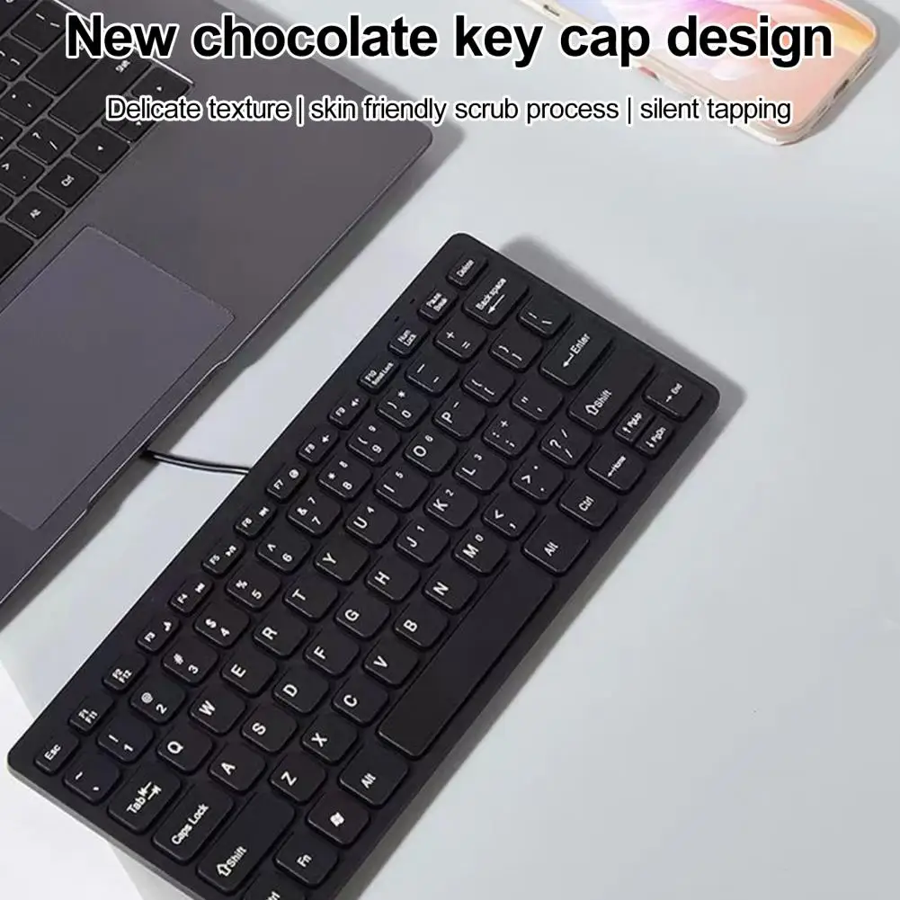Exquisite Layout Keyboard Wired Keyboard with Multimedia Mini Wired Keyboard with 78 Frosting Process Lightweight for Laptop