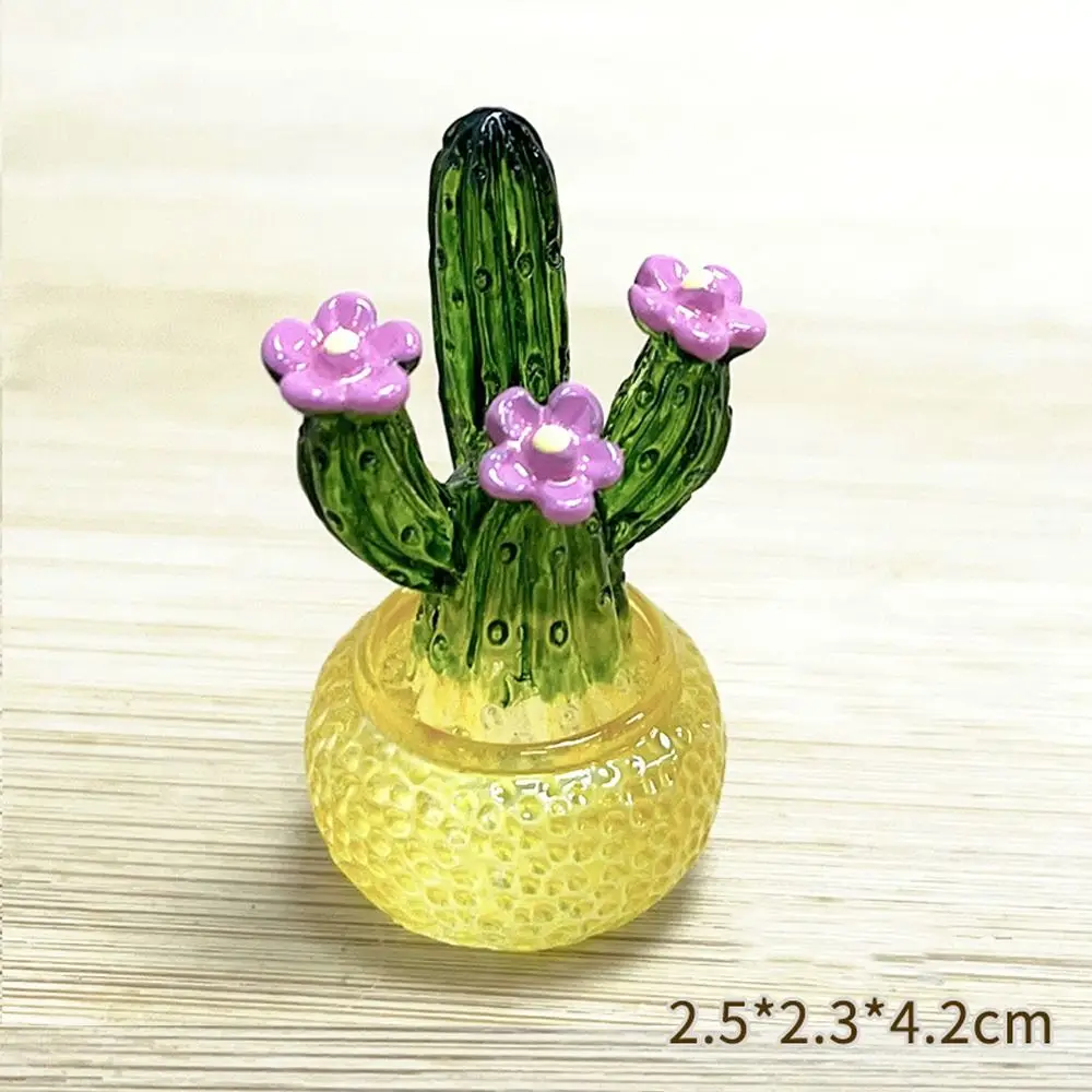 

Cartoon Cactus Bonsai Decor Transparent Fleshy Resin Crafts Mini Cactus Figurines Realistic Simulated Cactus