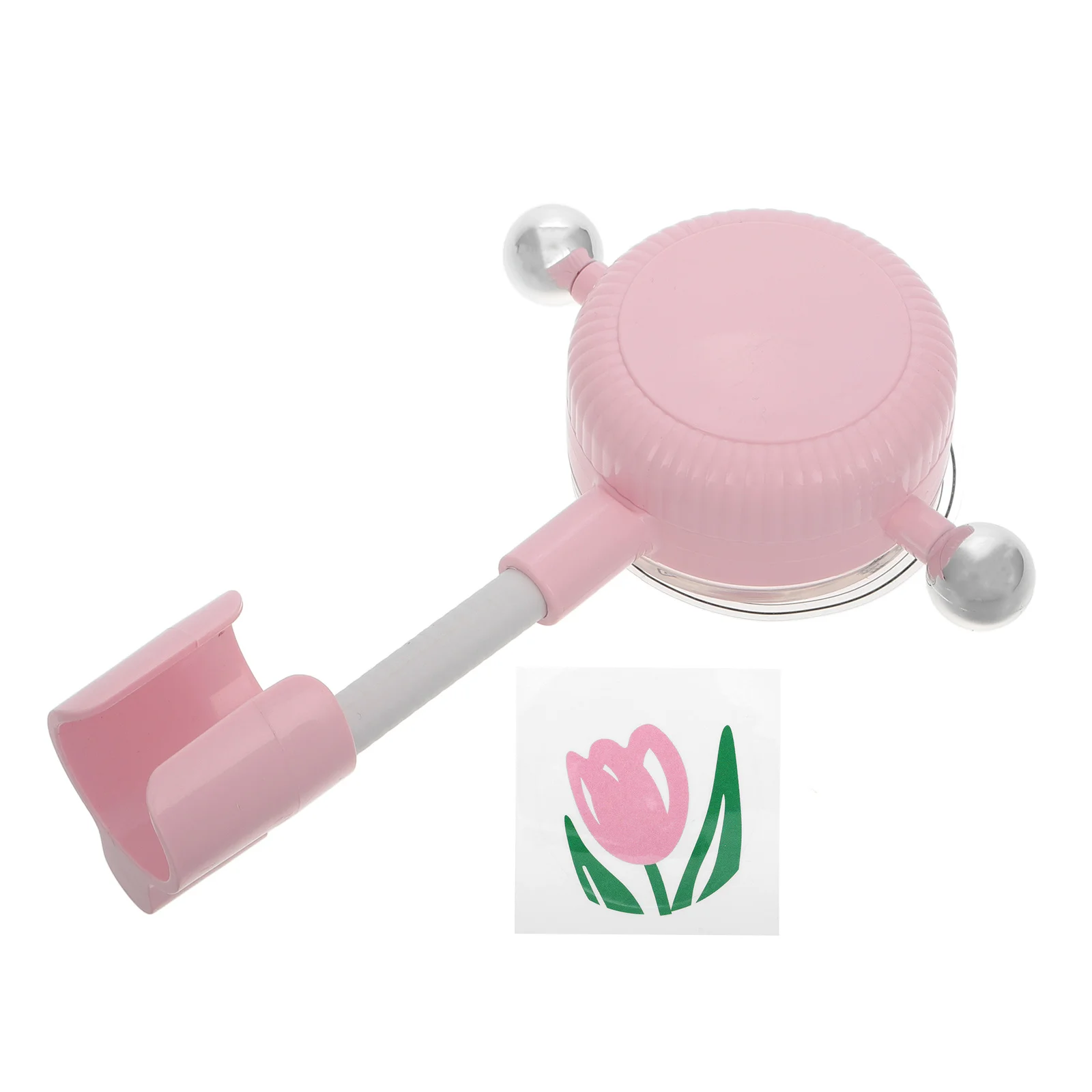 Shower Rod Holder Suction Cup Bracket Showerhead Handheld Nozzle Pressure Washer for Garden Hose Nozzles High Kit Pink Baby