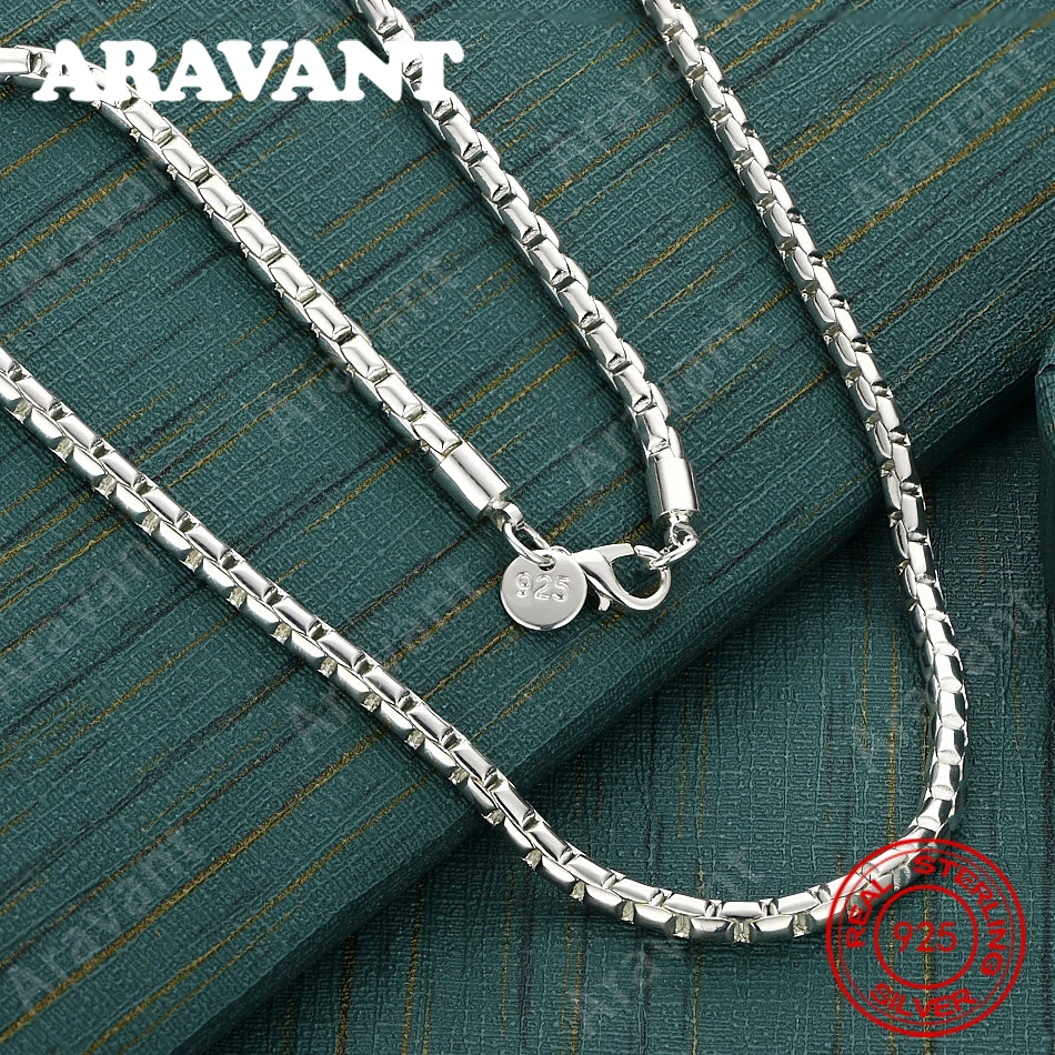 

Цепочка-бокс из стерлингового серебра 925 пробы, 4 мм, круглая - уникальный подарок для женщин, универсальная для мероприятий и украшений.