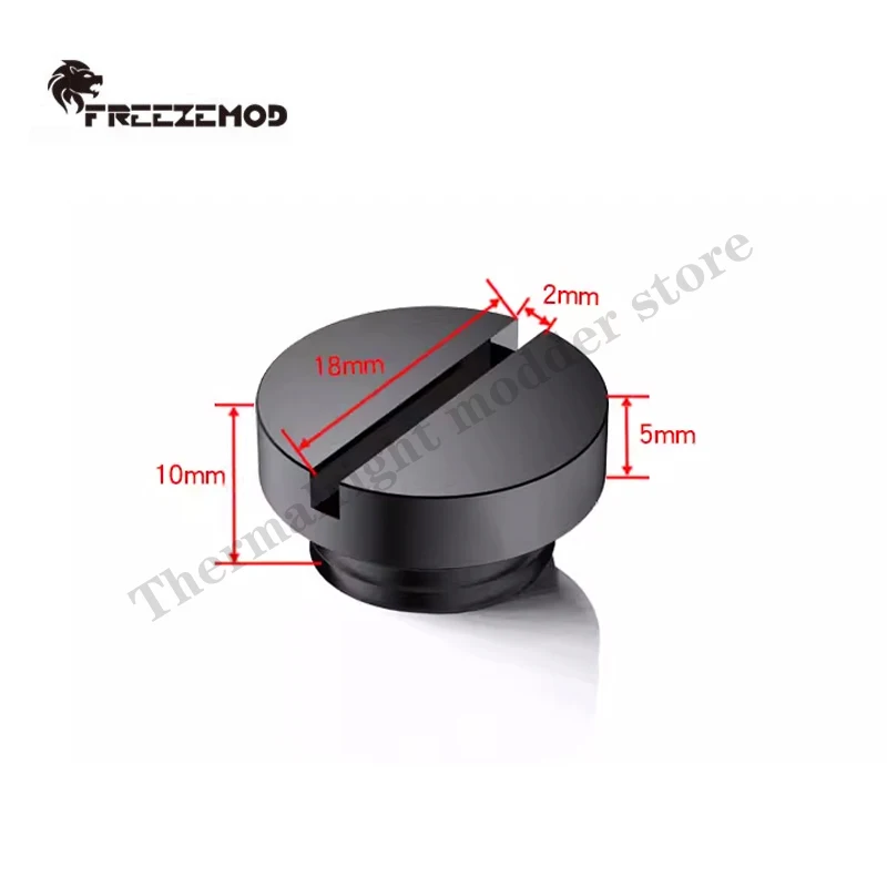 FREEZEMOD Computer Water Cooling Stop Plug Fitting, Smooth Water Stop End Cap Coin Slot Type, Brass Material,High-End GDT-YZ
