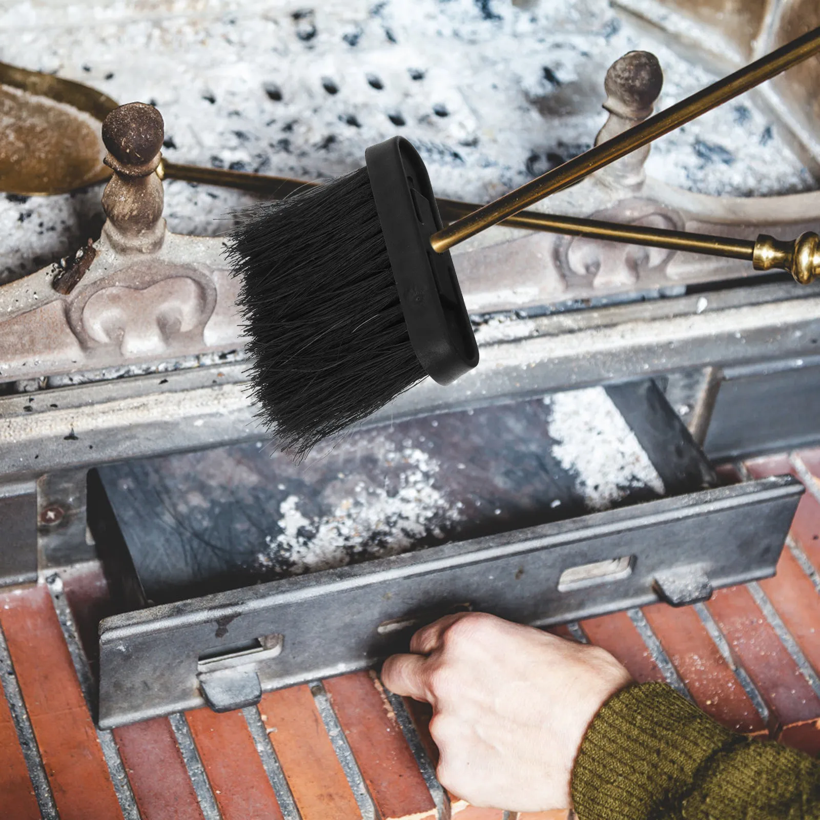 2 Pcs Fire Place Small Broom Fireplace Brush Replacement Cleaning Tools Parts