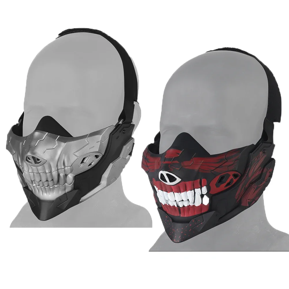 Tactical Balaclava Skull Half Face Cover Mesh Paintball CS Wargames Protective Mask Party Cosplay Halloween Rebel Skull Masks