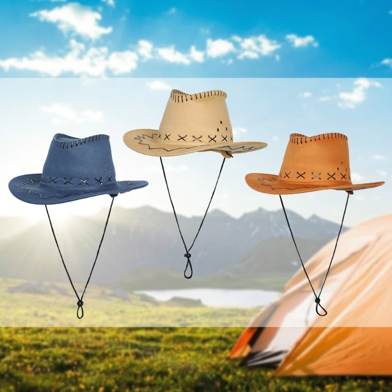 Classical Cowboy Hat for Travel Wide Brimmed Hat Western Cowboy Hat for Boy Men Adults Cowboy Hat Multicolored Hat