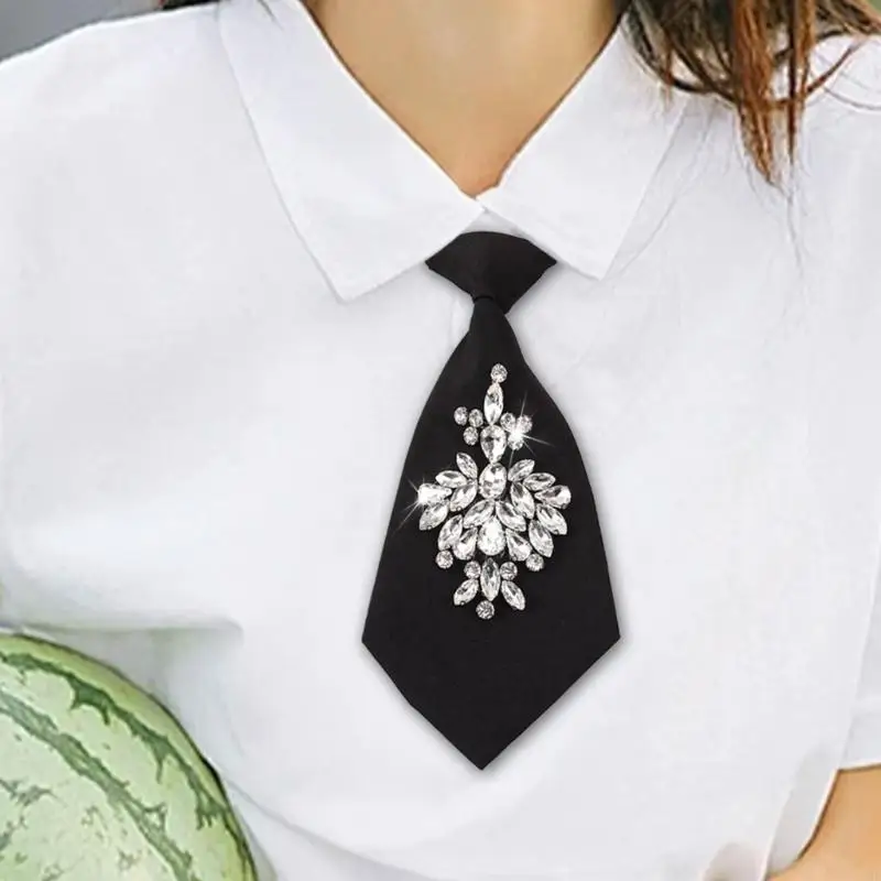 ربطة عنق كريستالية أنيقة 270D من البوليستر المتين، تصميم سهل التعديل