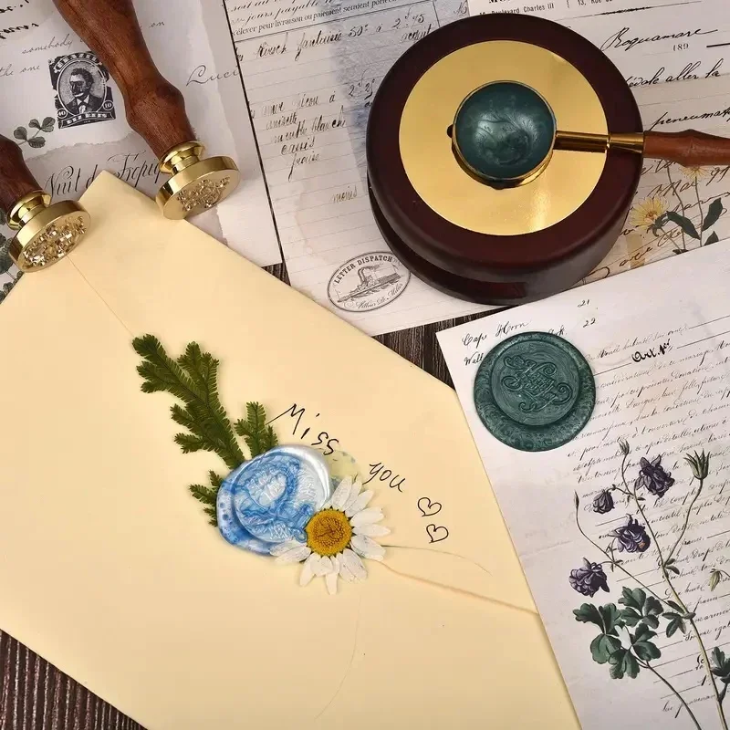100Pcs Retro Sealing Wax Seal Stamp Wax Beads Scrapbook Material Wedding Birthday Party Invitation stamp DIY stamp decoration