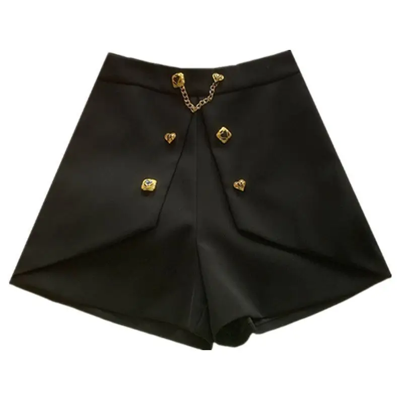 Pantaloncini a vita alta per l\'autunno e l\'inverno, nuovi pantaloni a trapezio coreani da donna 2024 biker women rainbow shorts