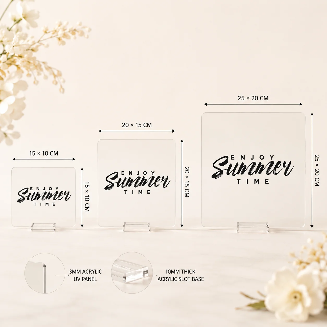 Custom Acrylic Sign Personalized Clear Plaque with Stand Text Logo Photo for Wedding Business Store Party Table Decoration view 2