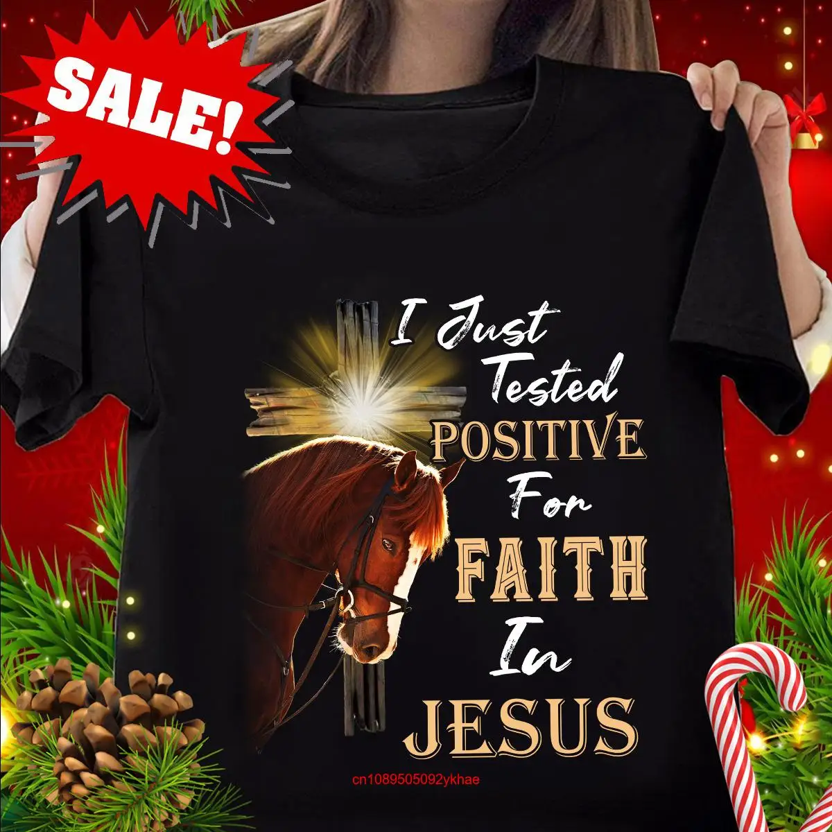Футболка с изображением лошади Иисуса я только что испытал положительный отзыв к длинным или коротким рукавам