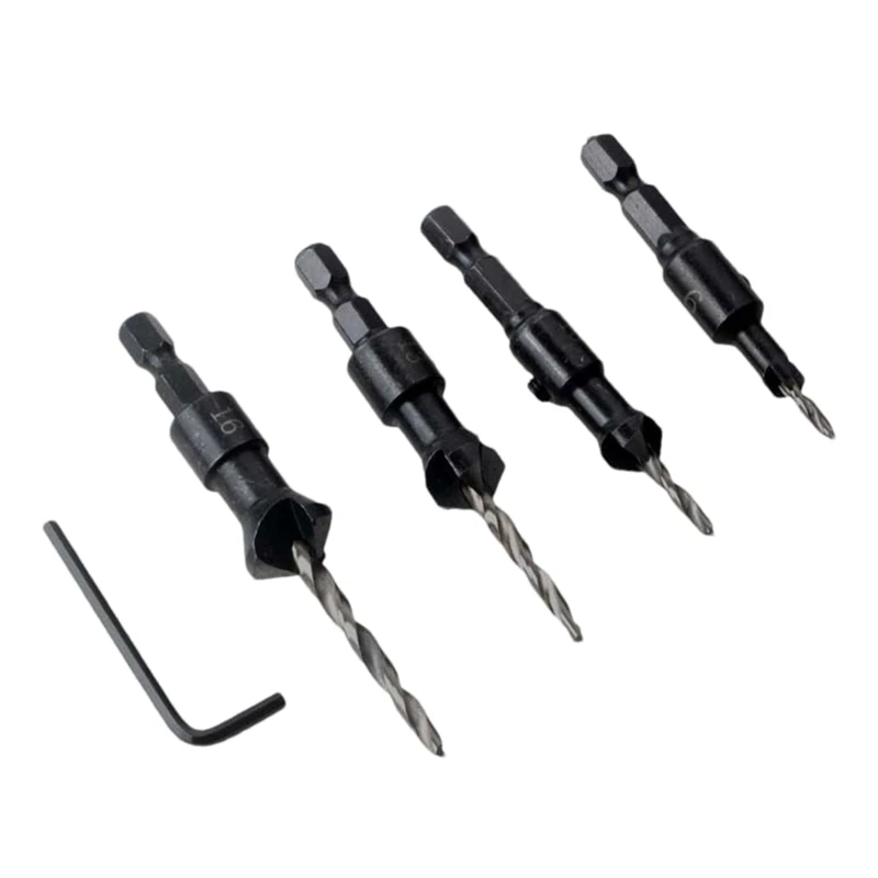 Tapered Countersink Bit Countersink Drill Bit Set for Wood High Speed Steel