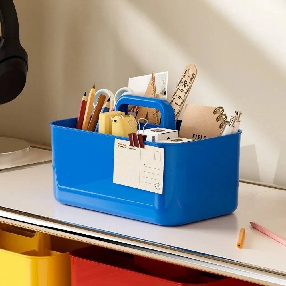 Portable Multifunctional Desktop Storage Box Durable Handheld Storage Basket Large-Capacity Makeup Box for Sundries Storage