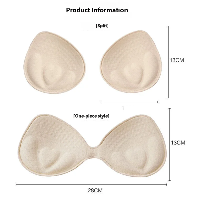 Thickened Invisible Removable Push-up Bra Pads Women's Latex Bikini Bra Pads Chest Enlargement Swimsuit Insert Cup Water Drop Br