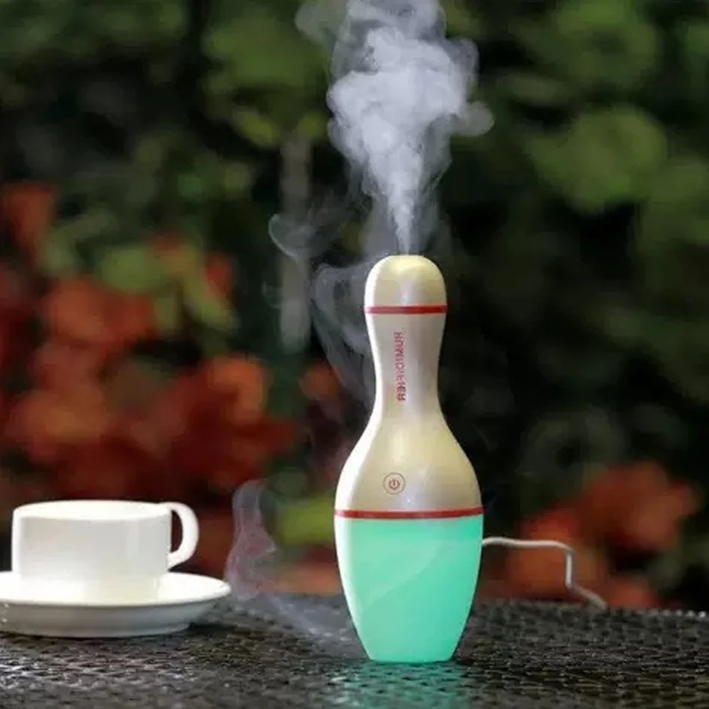 

Bowling Humidifier Silent Ultrasonic Humidification with Soothing Night Light, Ideal for Bedroom & Car
