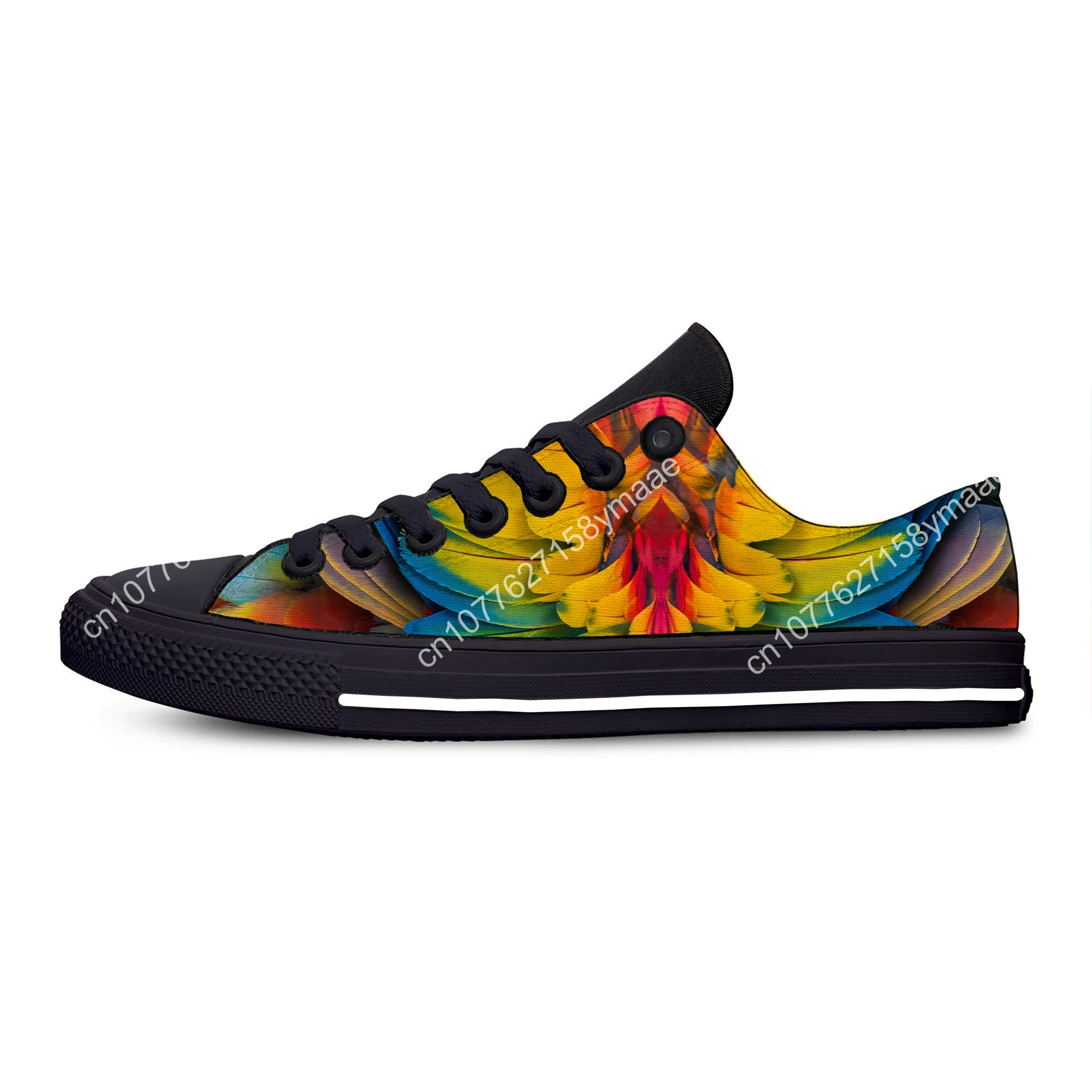 Hot Colorful Bird Feather Peacock New Arrive Fashion Lightweight Classic Flat Canvas Shoes Men Women Casual Breathable Sneakers