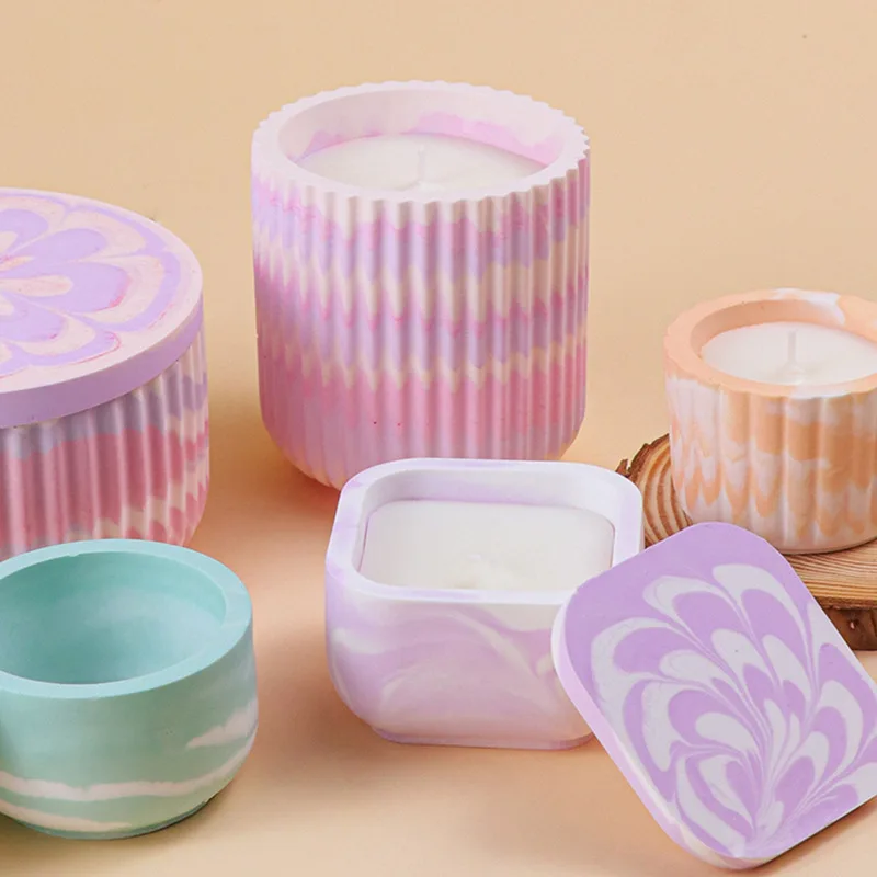 

Минималистичная силиконовая форма для полосатых чашек для штукатурки своими руками, коробки для хранения цемента и изготовления ароматических свечей, принадлежности для домашнего рукоделия