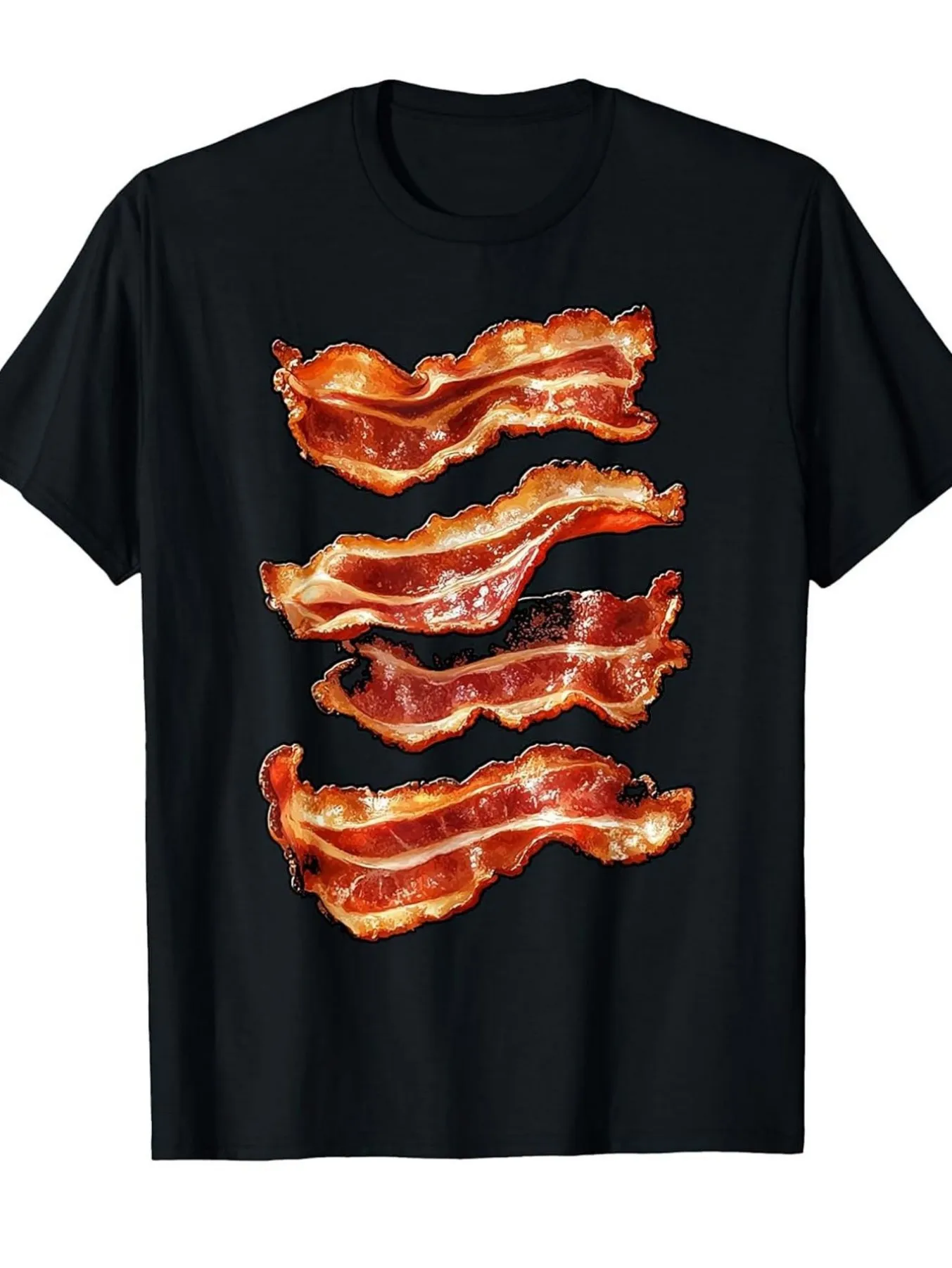 

Лучший выбор: мужская повседневная футболка с принтом «Любитель бекона» в черном цвете для ценителей еды