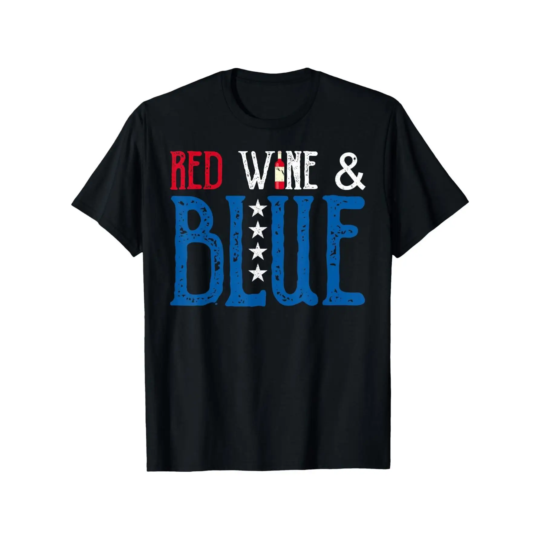 

Cute Wine Lover T-Shirt, Funny Red Wine Blue Gift for Her Him, Women's Men's Patriotic Drinking Present, Holiday Celebration Tee