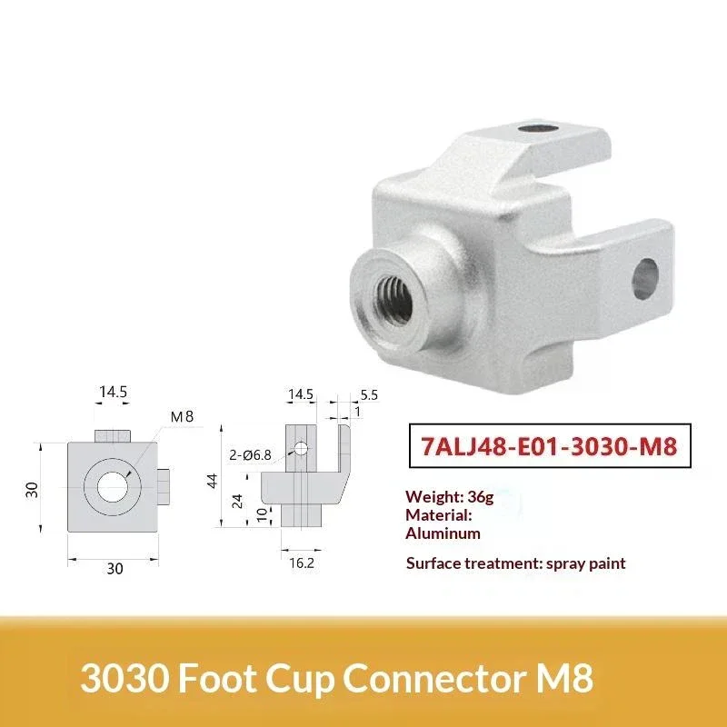 Rustproof Aluminum Caster Foot Wheel Cup Connector M6-M12 1Pc for 3030 4040 4545 Profile Outdoor Frame Build