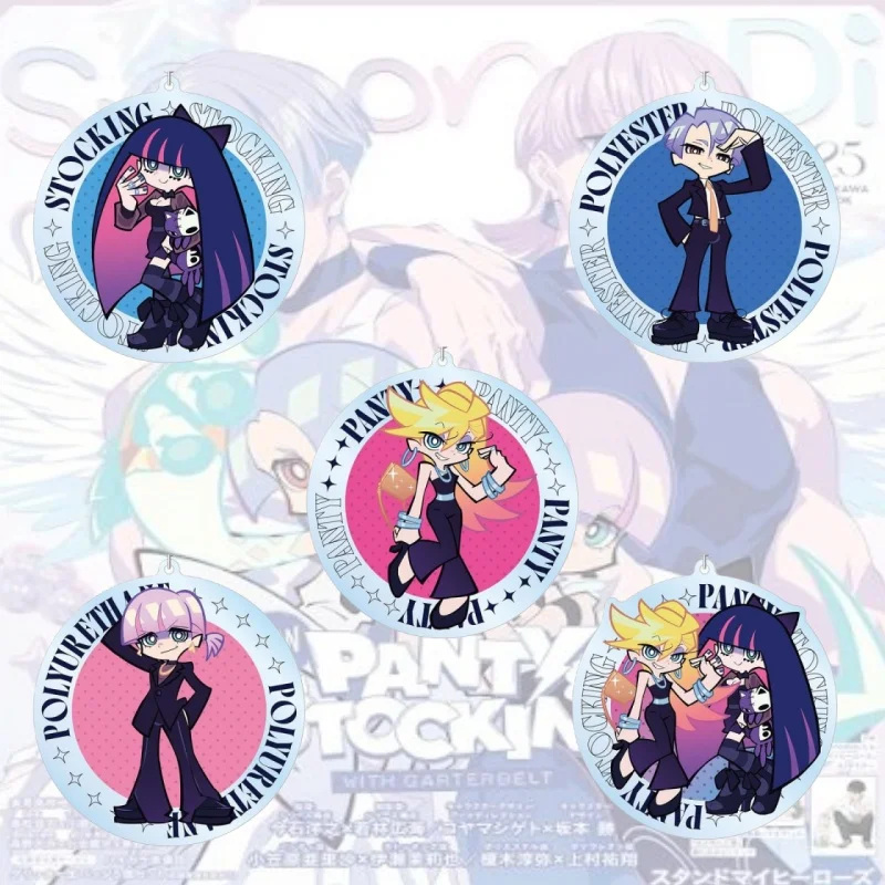 New Panty & Stocking with Garterbelt 6CM Acrylic Keychain Pendant Bag Car Keychain Cell phone Pendant present Friend Gifts