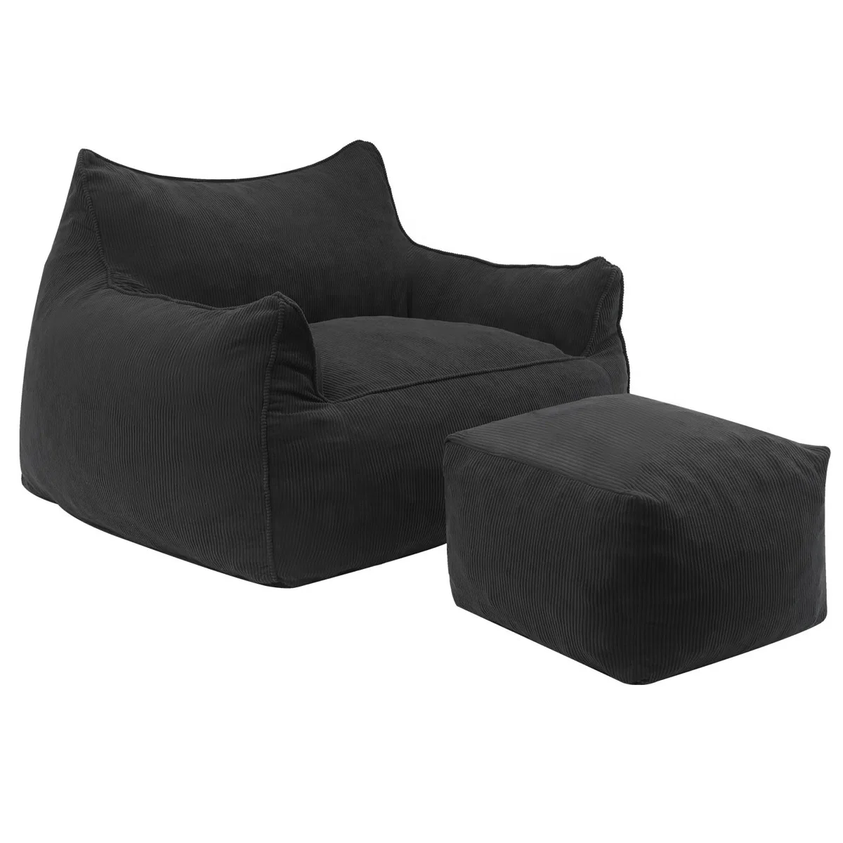 #Big Bean Bag Chairs With Ottoman Large Bean Bag Chair for Adults, Memory Foam Couch Boneless Chair Home Sofa for Living Room