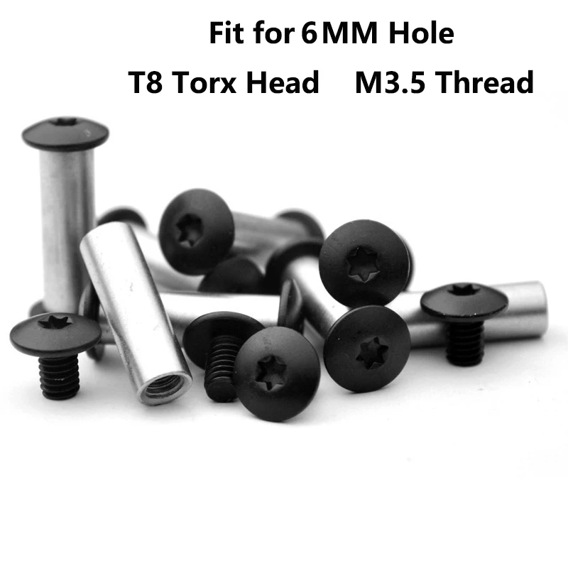Conjuntos de mm Buraco t8 Torx Cabeça M3.5 Dobra Faca Lidar com Parafusos Eixo Eixo Bloqueio Rebite Faça Você Mesmo Fazendo Acessórios Aço Inoxidável 5