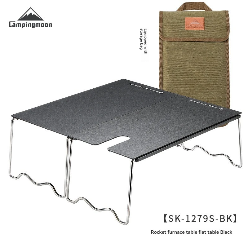 CAMPINGMOON Picknick-Einzel-Solo-isolierter Tisch für den Außenbereich, flacher Tisch aus Aluminiumlegierung, Raketenherd, Couchtisch, klappbarer Herdtisch