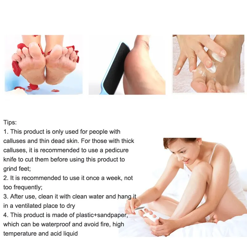 1 رفرفة قدم مزدوجة الوجهين مزيل جلد الكالس الميت لطحن القدمين العناية بالبشرة