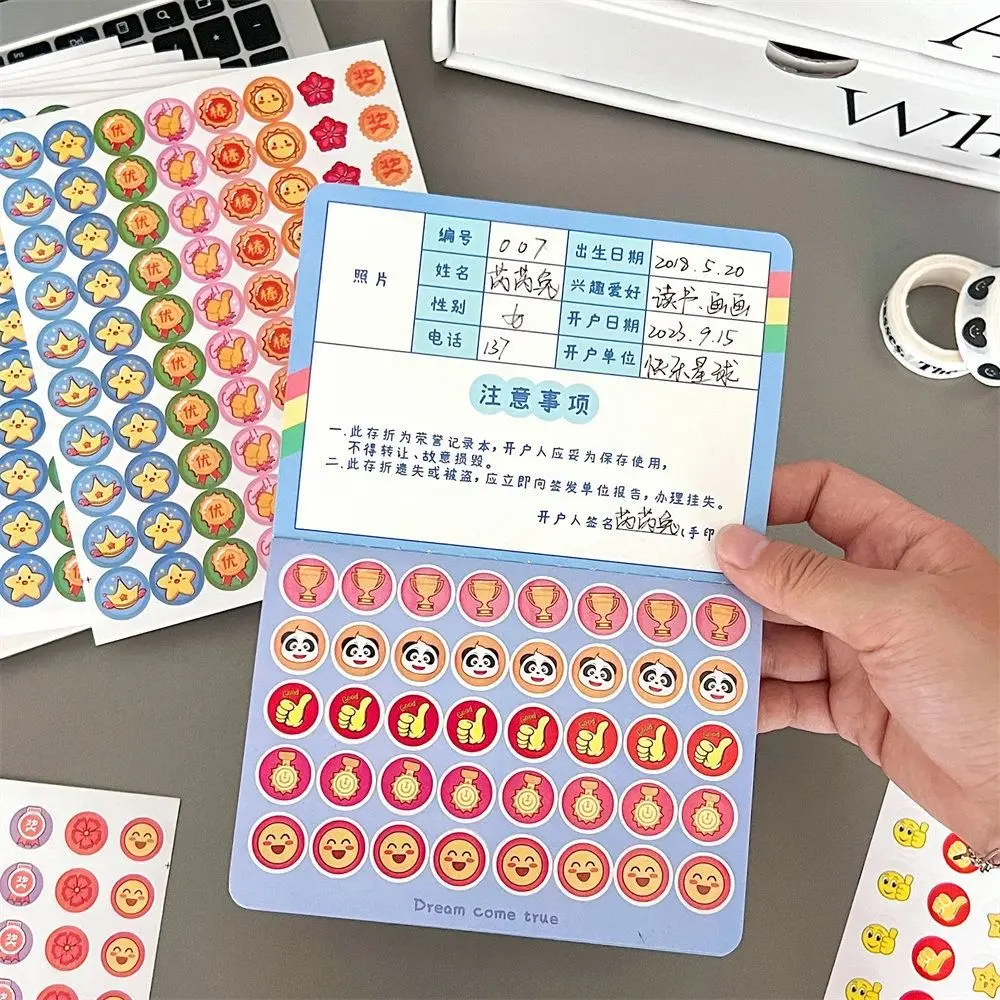 800 Pcs/Bag Cute Star Reward Stickers Cartoon Animals Self-adhesive Encouragement Motivational Sticker Multi-purpose