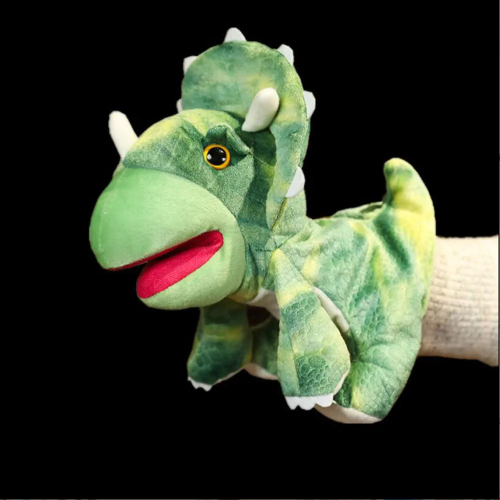 Triceratops Dinosaur Open Mouth Children Hand Puppet Plush Toy