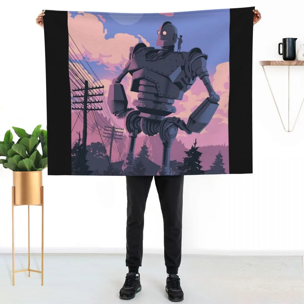 Iron Giant Throw Blanket Plaid Loose Thin Baby Beautifuls halloween Blankets