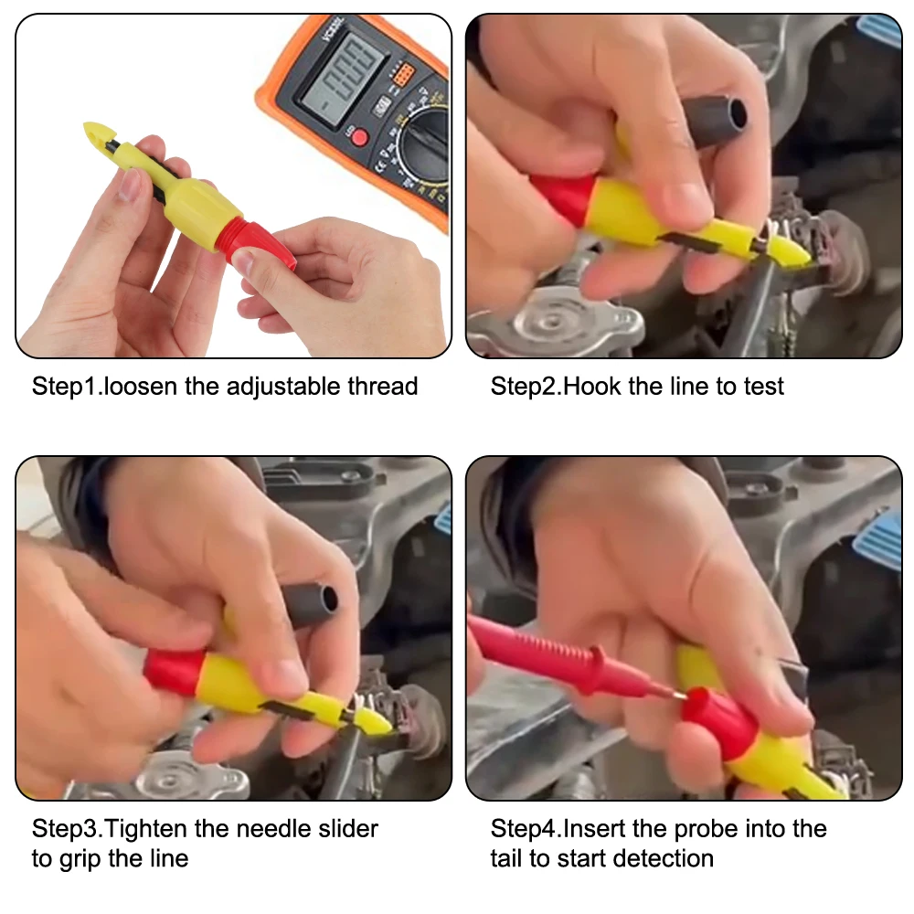 4mm Probe Boat Electric Tester Wire Piercing Puncture Multimeter Test Connector Insulation Piercing Tool Car Motorcycle Supplies