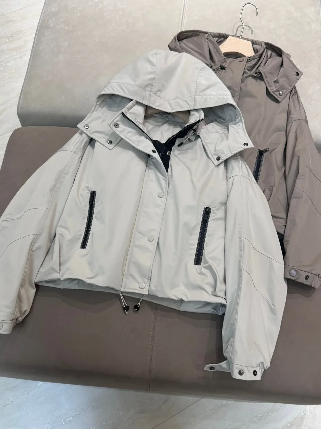 Veste à Capuche en Coton pour Femme, Manteau Court, Décontracté, à la Mode, Nouvelle Collection Automne Hiver 2024