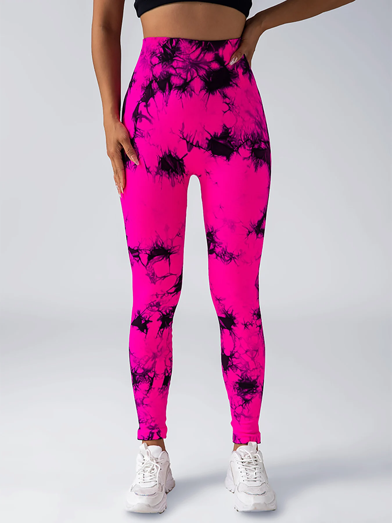 Celana yoga pengangkat pinggul wanita, celana ketat modis untuk kebugaran dan lari dengan pinggang tinggi elastis, olahraga kebugaran elastis.