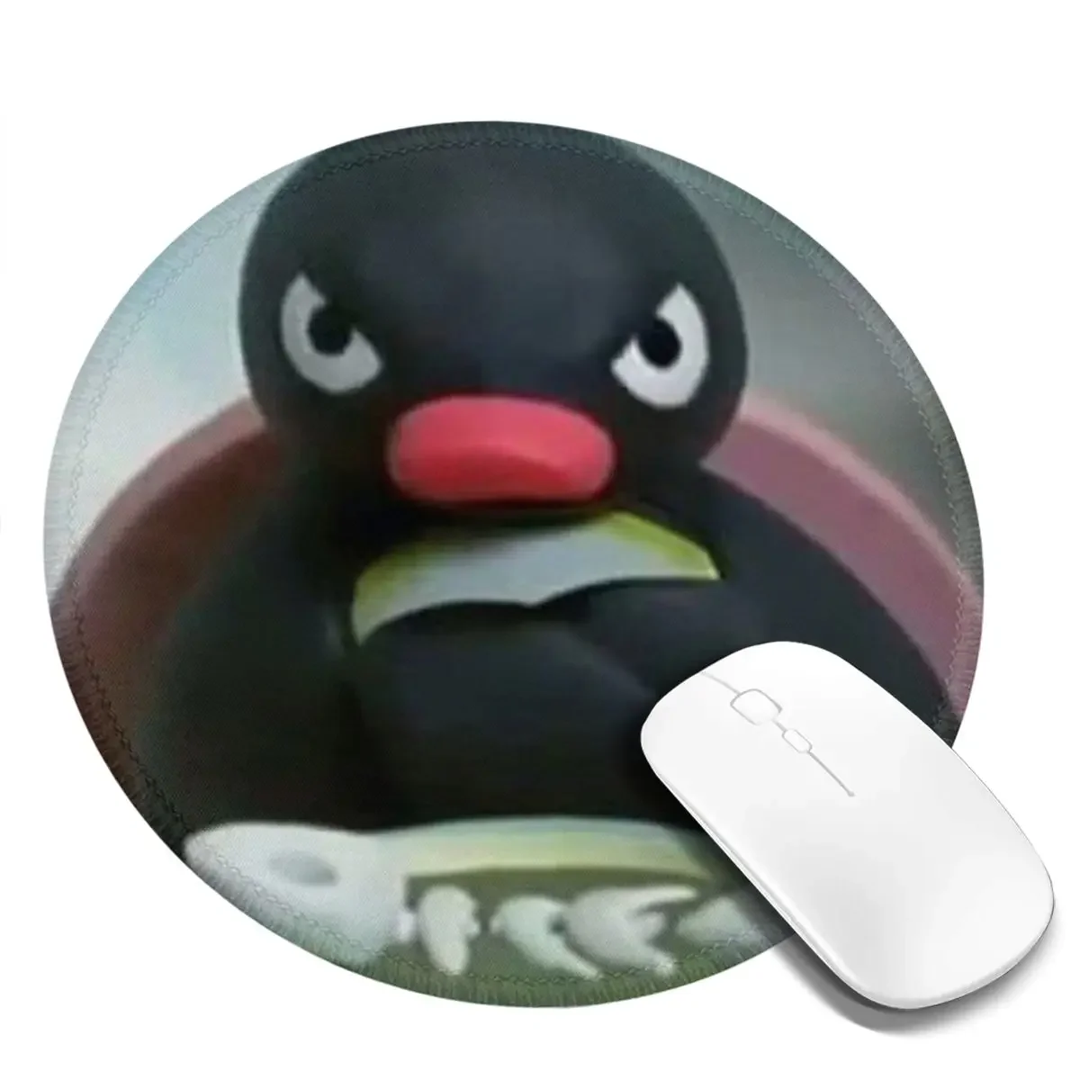 Pingu The Penguin Angry - Noot Noot Round Mouse Pad Computer Keyboard Mouse Mat Gamer Laptop Desk Mat Office Accessories Table