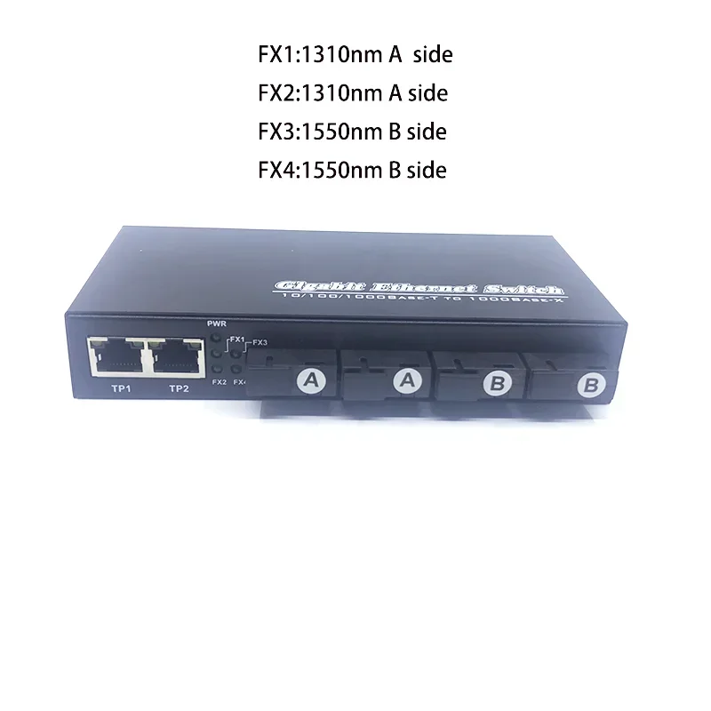 4SC3UTP Reverse Fast Erhetnet 10/100/1000M Ethernet Switch 4 Fiber Port SC 20KM3UTP RJ45 FiberOptical Switch mit Adapter