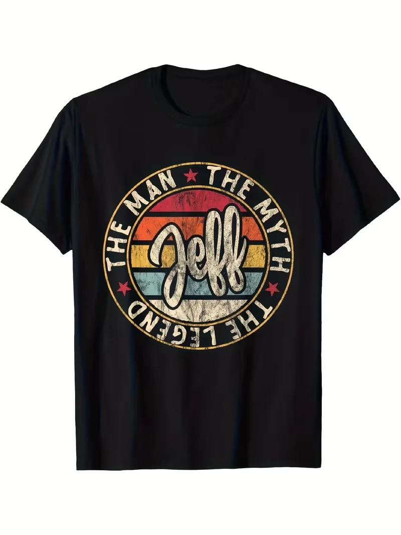 النساء تي شيرت الرجال خمر جيف ريترو التعميم المحملة القطن قصير الأكمام للجنسين Harajuku س الرقبة الهيب هوب للجنسين جميع المواسم المتضخم