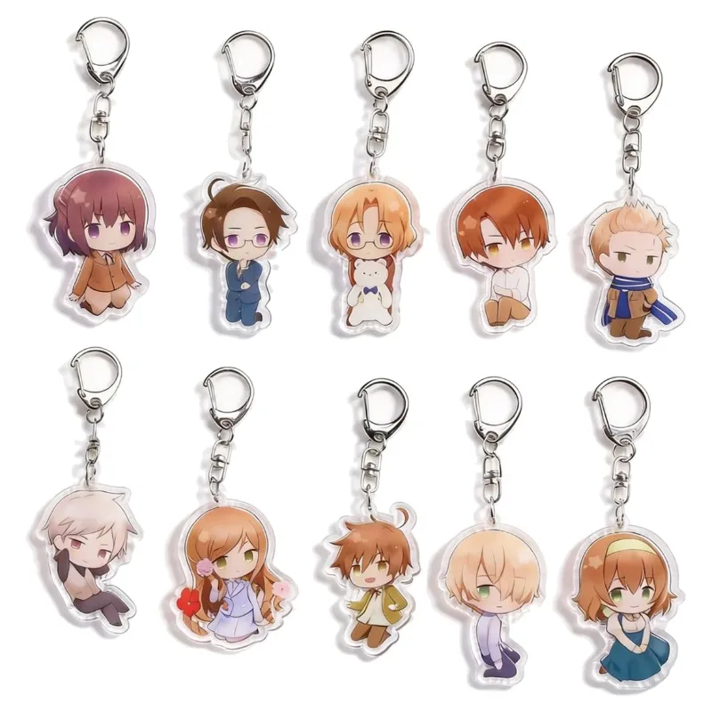Anime Powers Keyring Hetalia Acrylic Keychain Accessories Funny Keyholder Friends Gifts Cartoon​ Bag Charms Backpack Pendant