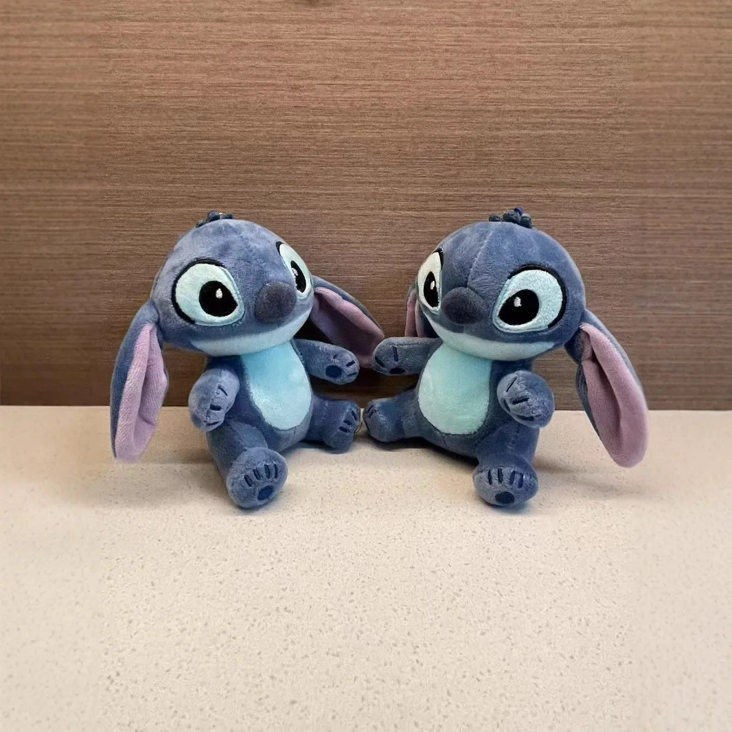 디즈니 스티치 플러시 장난감 키 체인 펜던트 만화 귀여운 인형 어린이 생일 선물 파티 크리스마스 선물