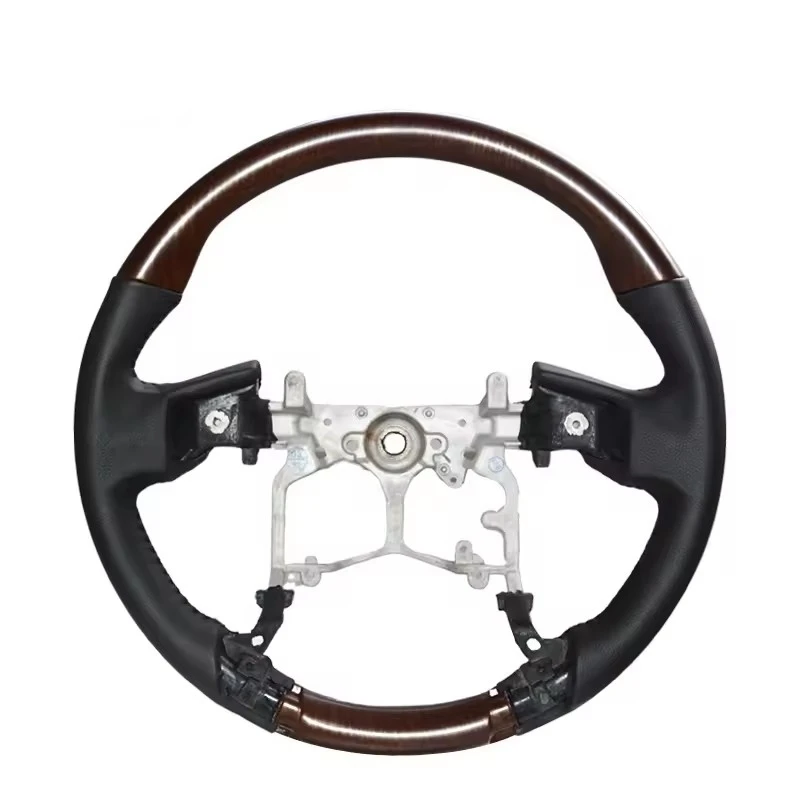 

For Toyota Prado FJ150 2010-2016 Tacoma 2014-2023 Tundra 2014-2022 4 Runner 2010-2023 Leather Wooden Steering Wheel