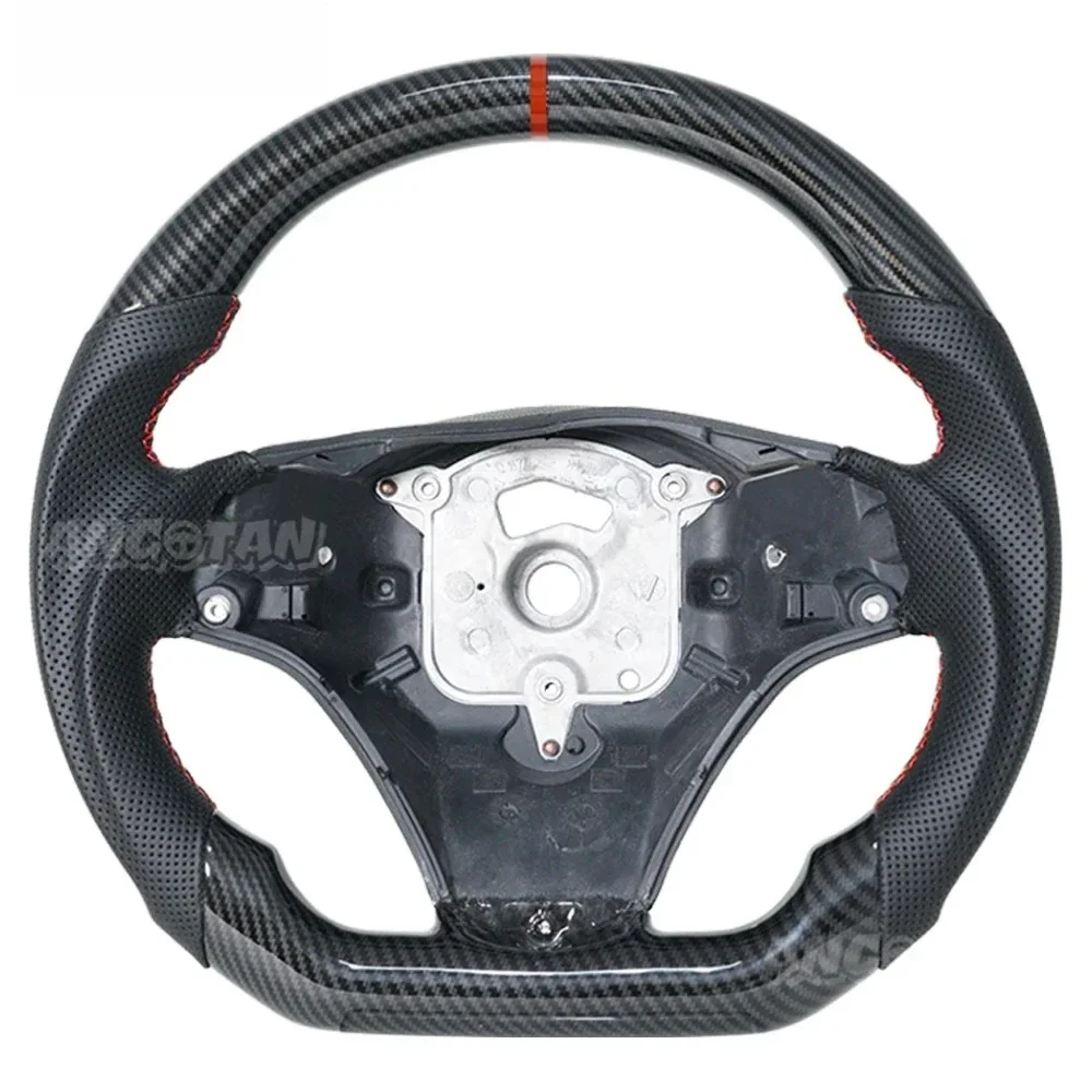 Hydro-Dip Carbon Fiber Steering Wheel M Color Stitch For BMW E89 E90 2005-2012 E91 2006-2012 E92 E93 2007-2012 328i 335i No Paddle Holes