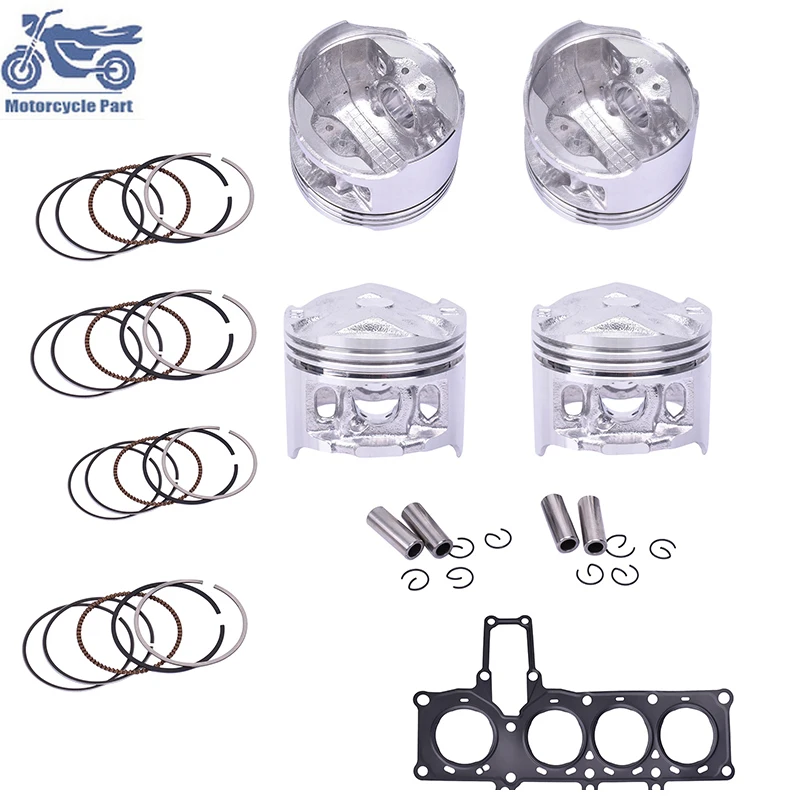 Motorcycle Middle Repair Pad Cylinder Head Overhaul Gasket Mat and Piston Rings Kit For HONDA CBR250 CBR 250 MC19 KY1 1988-1989