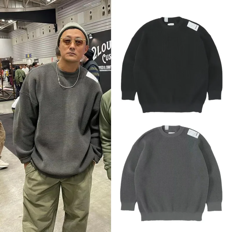 

New Arrival MDNS Wu Wen Le Men's Sweatirt Casual Loose Color Knitted Wear Winter Youth Vitali Sle round Ne Long...