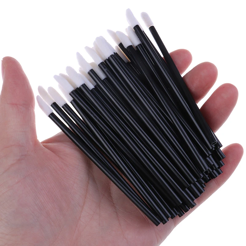 100 قطعة فرش الشفاه المتاح التجميل الشفاه فرشاة أحمر الشفاه لامعة الصولجانات الأنظف قضيب عينيه الفم فرشاة للمكياج أداة