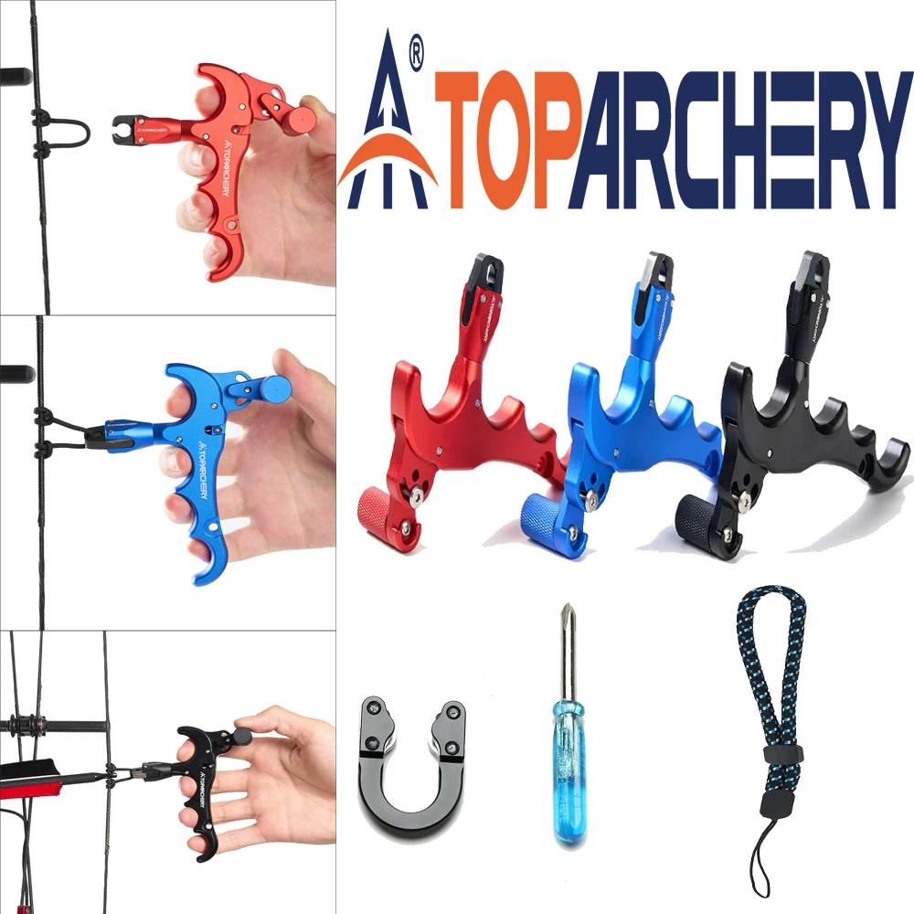 

Toparchery Bow Release 360 Degree Adjustable 4 Finger High Quality Release Aluminum Alloy Compound Bow Archery Accessories