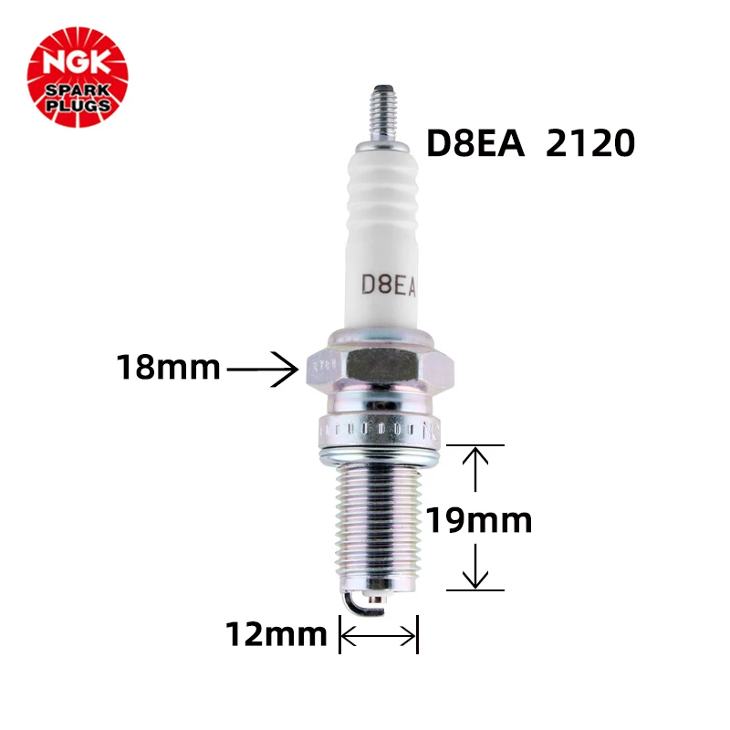 NGK motorcycle spark plug D8EA 2120 single support suitable for new continent Honda Wuyang Honda Dajiang motorcycle Yamaha(1pcs)