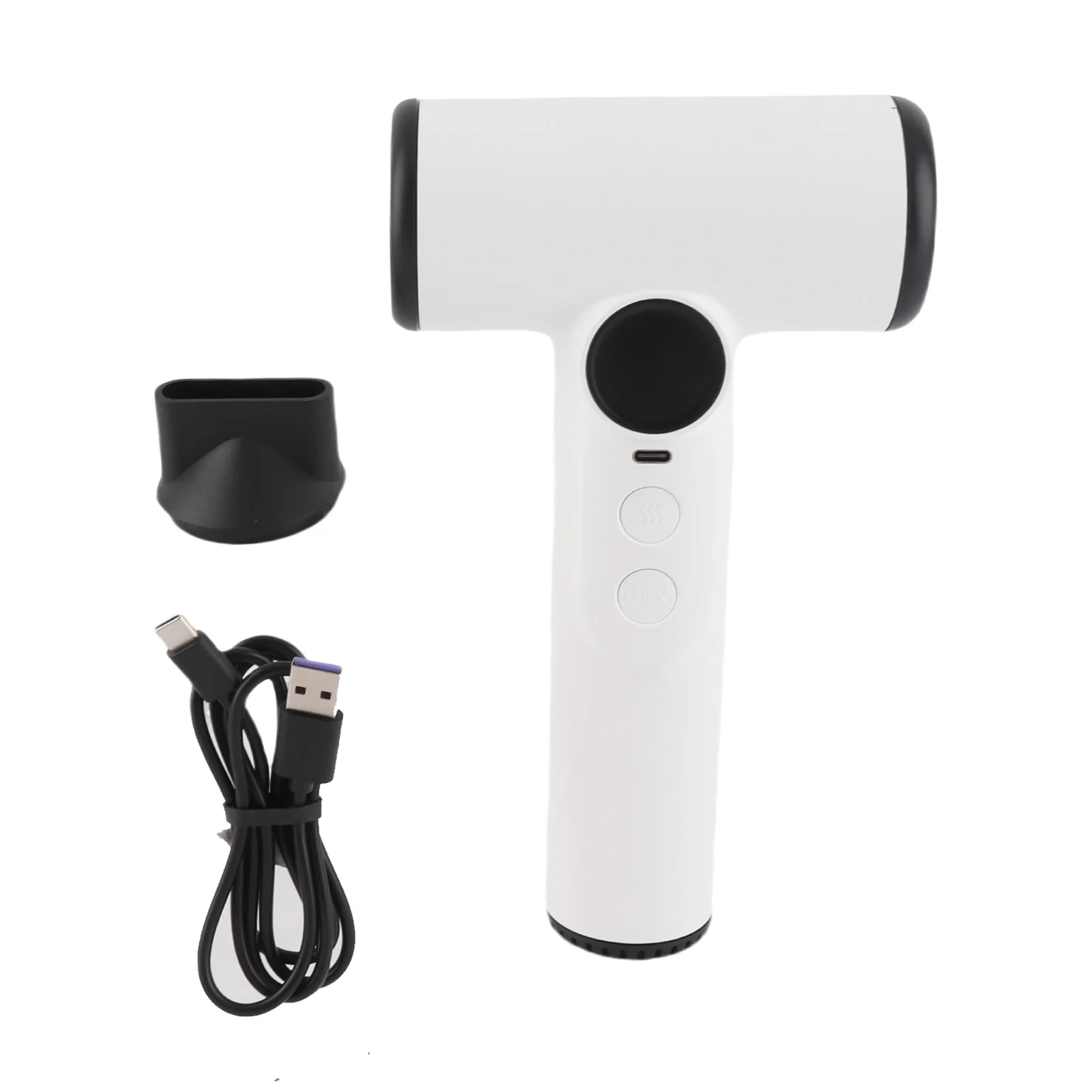 

Cordless Portable Hair Dryer USB Rechargeable 3 Speeds 3 Temperature Small Blow Dryer with Digital Screen for Dormitory Travel