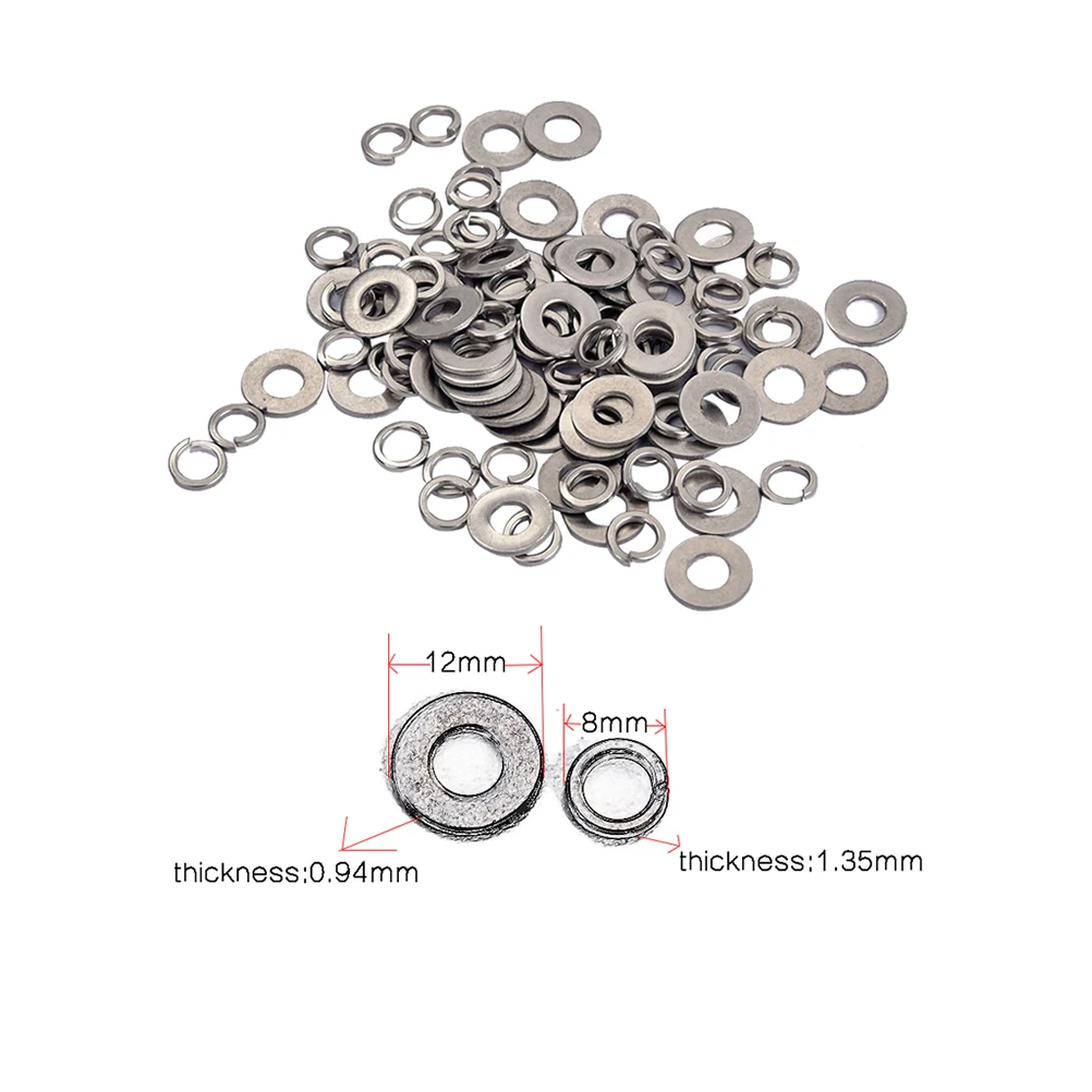 

200 Pcs Guitars Ponticello Accessories Mini Pots Parts and Washer Silver Nuts Washers